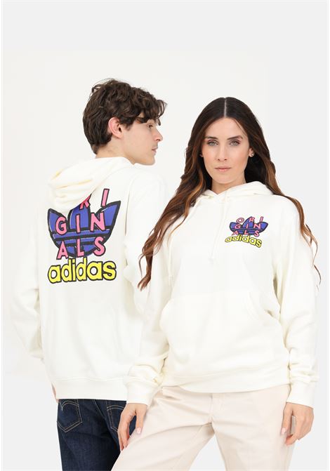 White men's and women's sweatshirt with multicolor logo print ADIDAS ORIGINALS | IS2916.